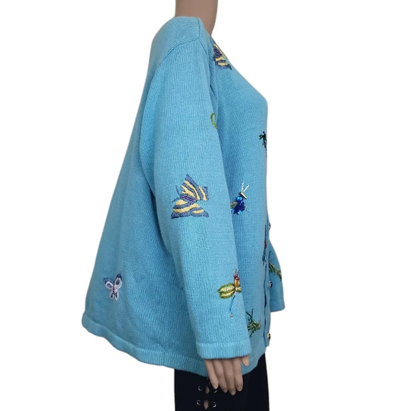 Quacker Factory Butterfly Dragonfly Embroidered Jacket - Picture 3 of 6